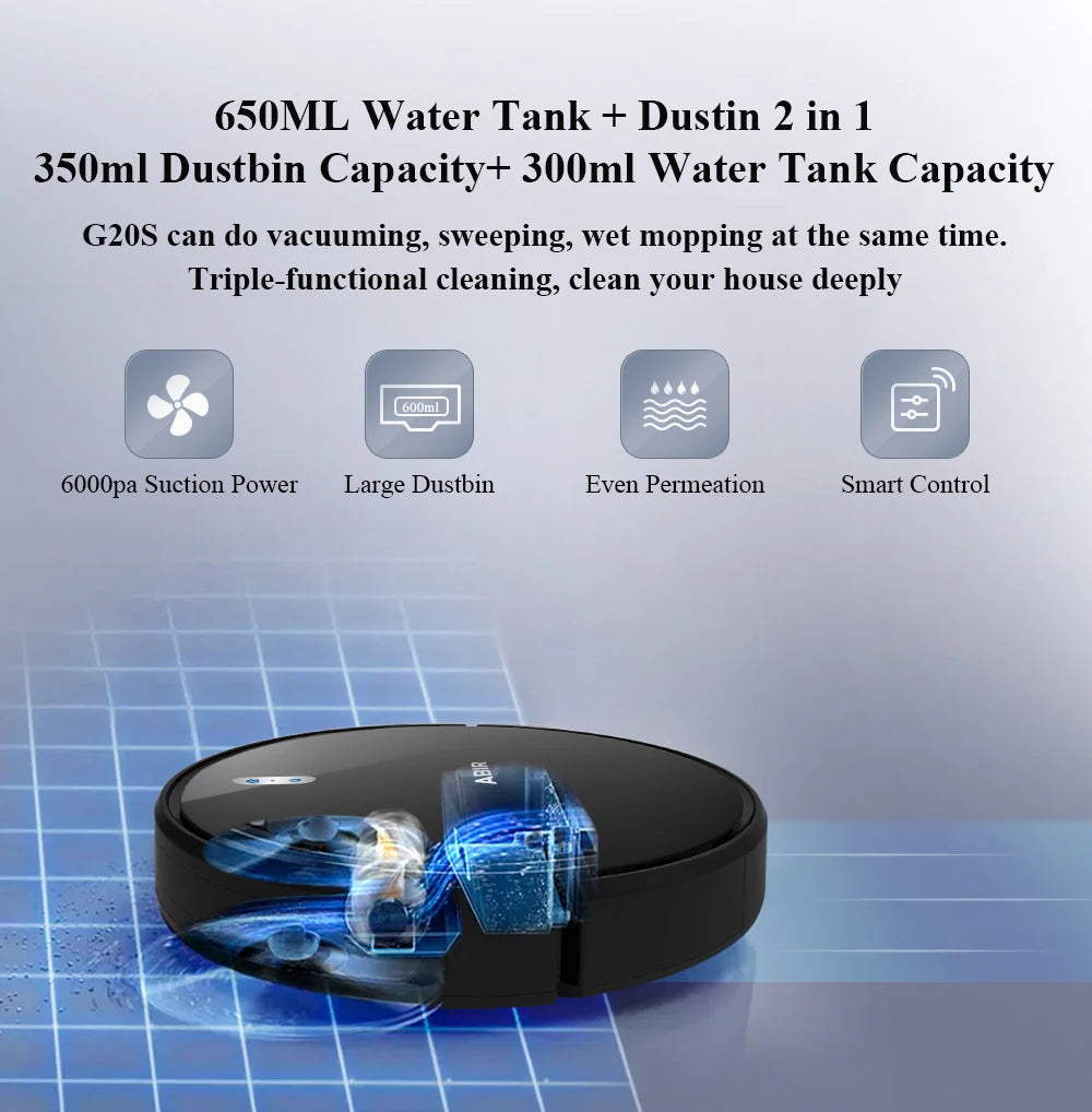 G20 Tuya WiFi Smart Robot Vacuum Cleaner & Mop – App Control for Effortless Cleaning