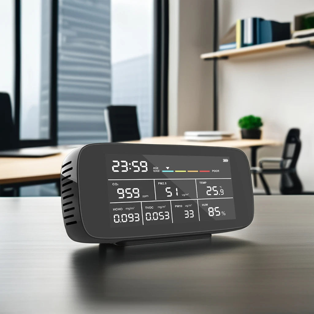 9-in-1 Multi-Gas Air Quality Detector with LCD Display – Tuya WiFi Smart Sensor