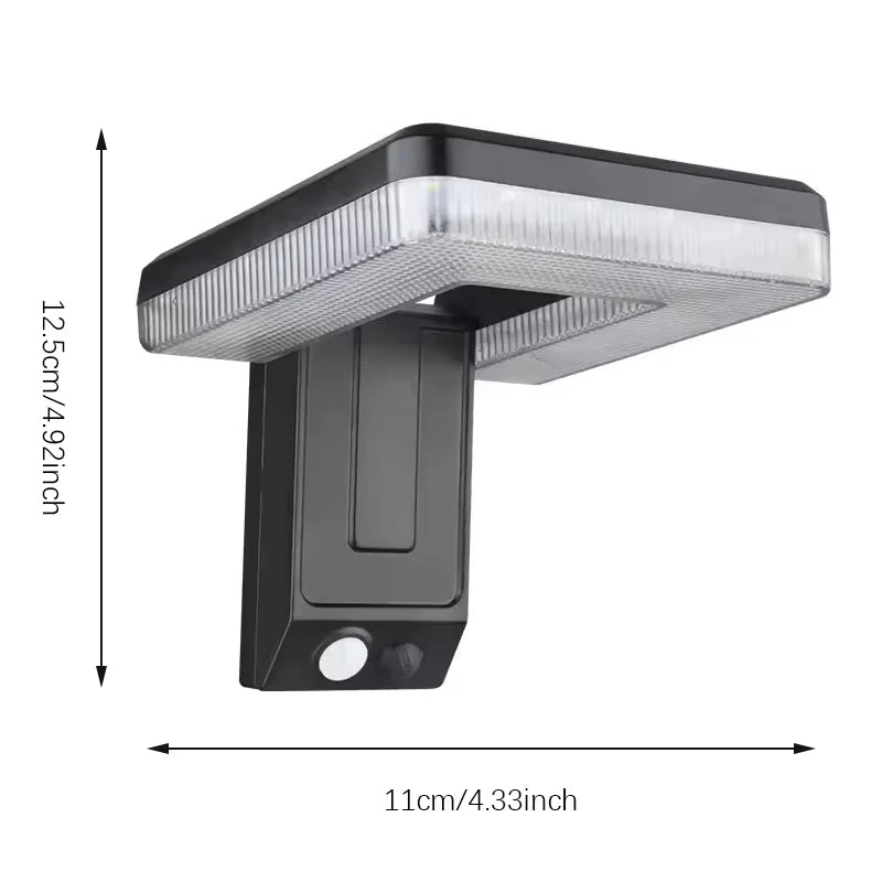 Solar Wall Light with 120° Foldable Head, Remote Infrared Sensing 3 Lighting Modes IP65 Waterproof Efficient Solar Panel