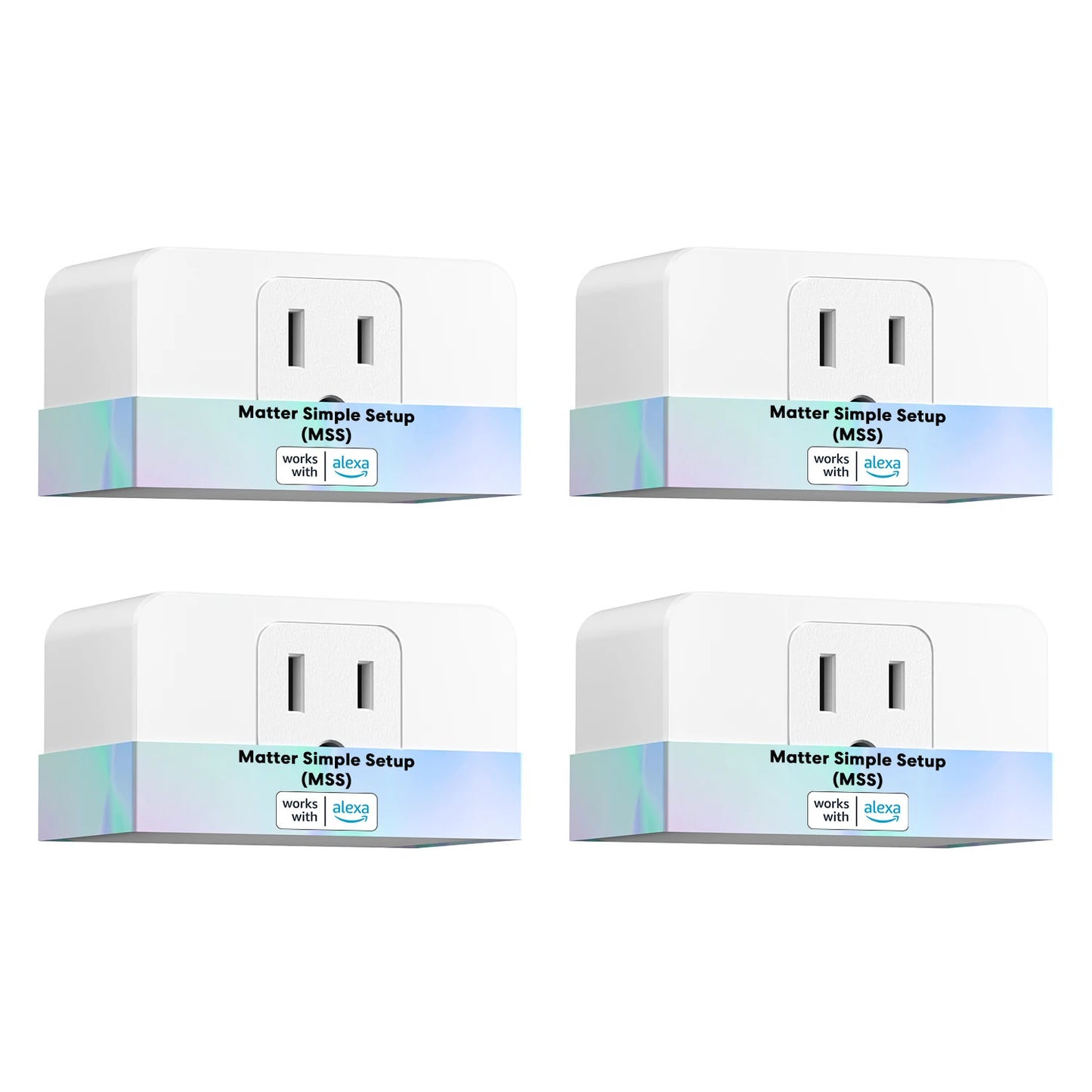 Meross Smart Plug 4-Pack – Matter WiFi Outlets with Power Monitoring (US/CA Standard)