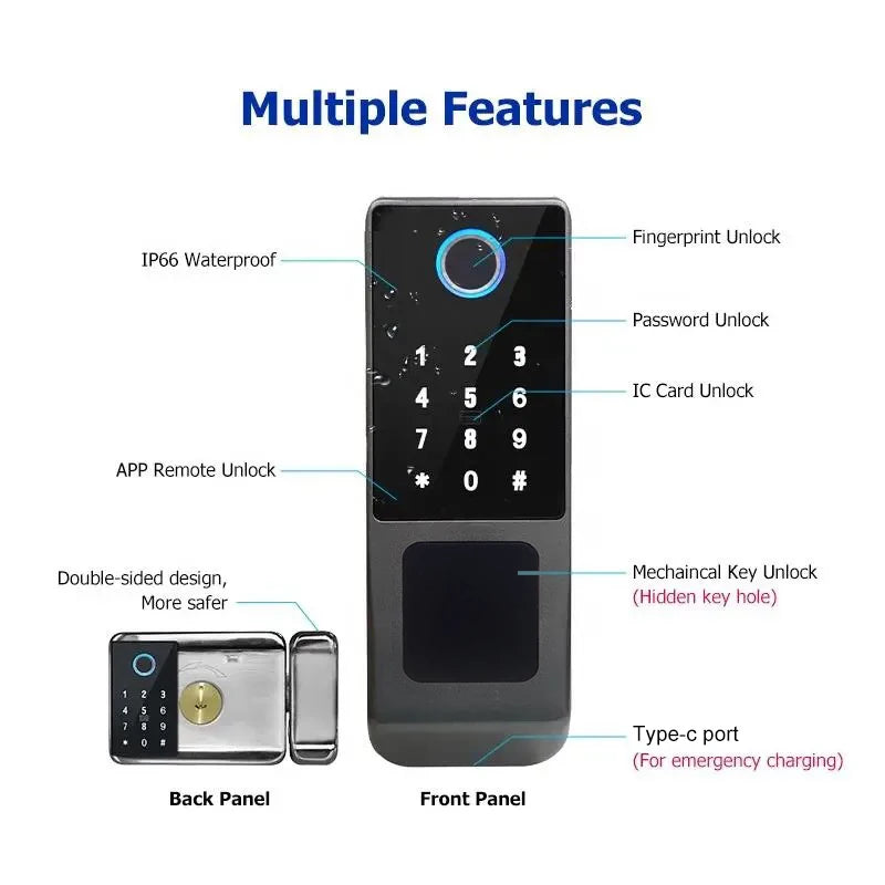 TYSH Tuya WiFi Smart Lock – Double Fingerprint Digital Security