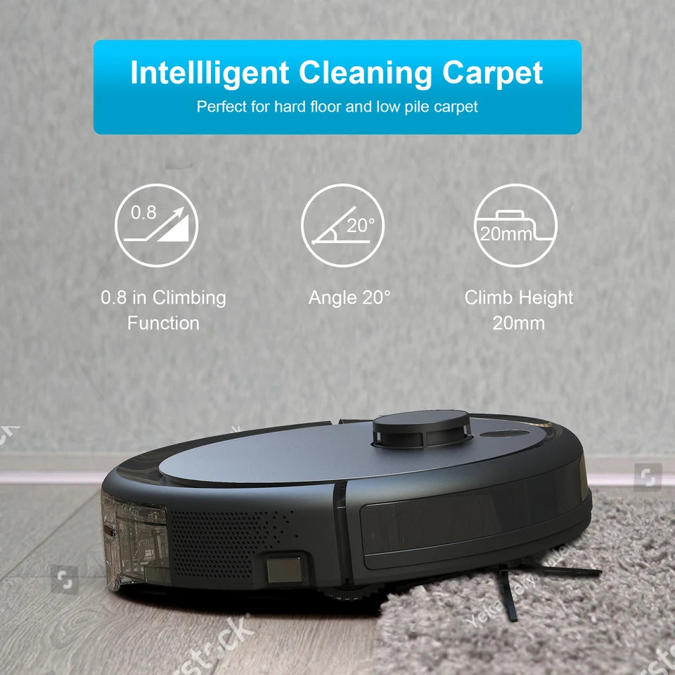 Tuya Smart Robot Vacuum Cleaner – Wet & Dry Mopping, Auto-Charging, Voice Control