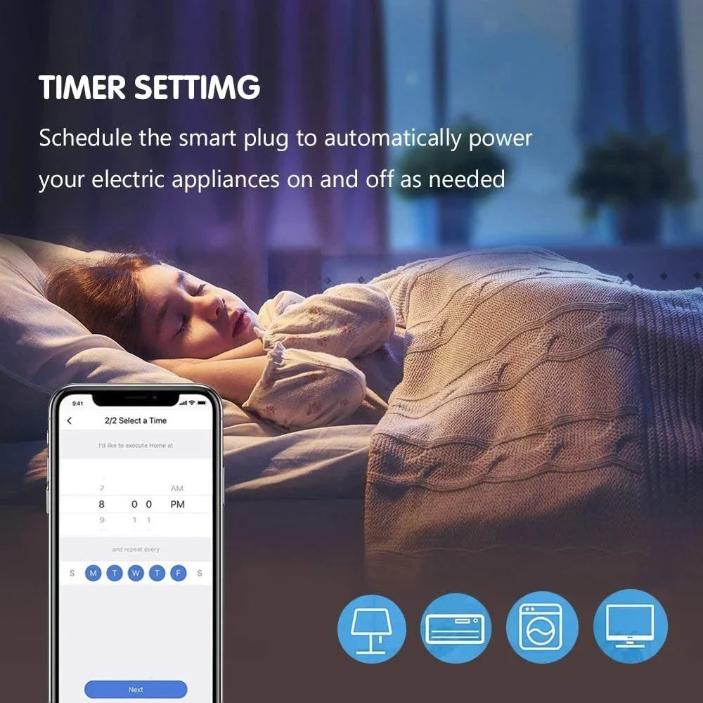 Melery WiFi Smart Power Strip – 4-Way AC Brazil Plug with USB Ports, 1.5m Extension Cord, Works with Alexa, Google Home & Tuya App