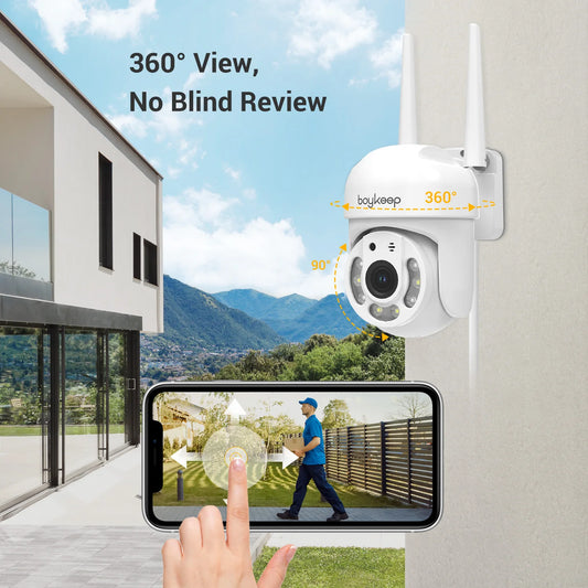 BoyKeep 3MP WiFi Outdoor Security Camera – Smart IP Monitoring with Full-Color Night Vision
