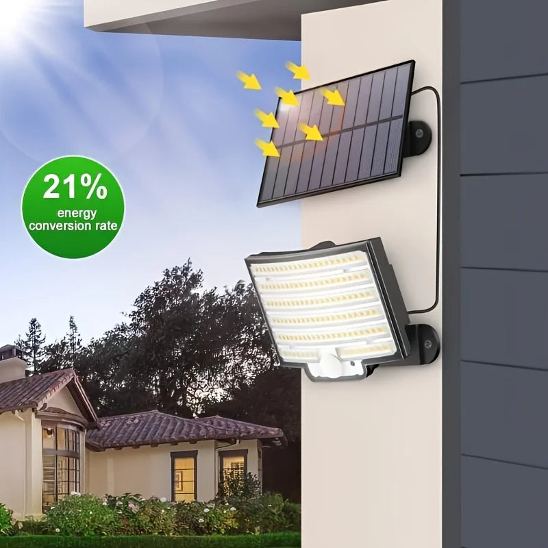 Solar Outdoor LED Motion Sensor Light – Waterproof Security Floodlight with Remote Control
