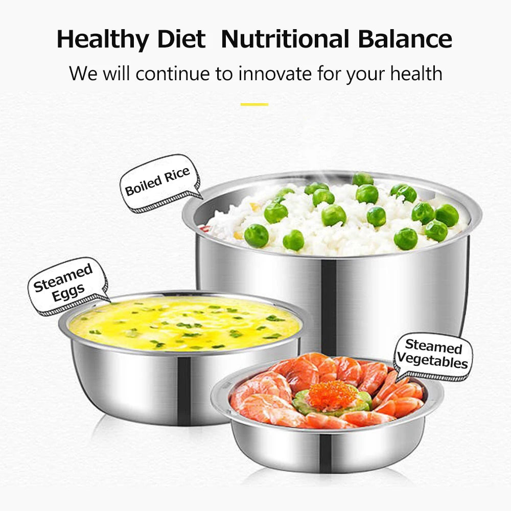 Electric Lunch Box – Stainless Steel 3-Layer Heating & Insulation