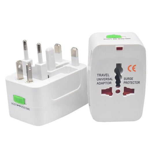 Universal Worldwide Travel Adapter – AU/UK/US/EU Plug Converter with 2 USB Charging Ports