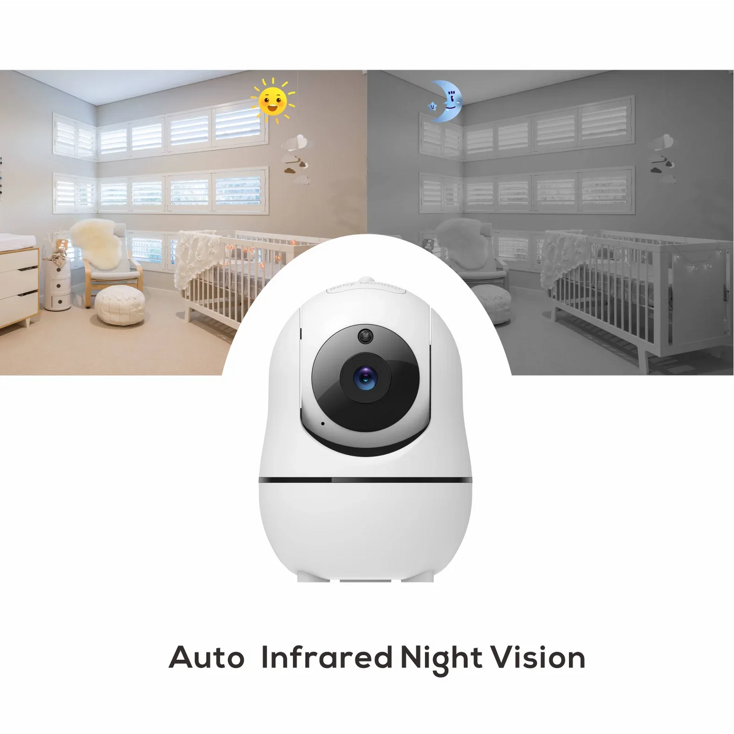 5-Inch Video Baby Monitor with Camera & Audio – Long Battery, Clear Video & Smart Alerts