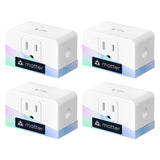 Meross Smart Plug 4-Pack – Matter WiFi Outlets with Power Monitoring (US/CA Standard)
