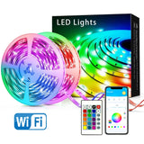 100FT WIFI LED strip lights, music synchronization RGB LED light, with remote control and application.