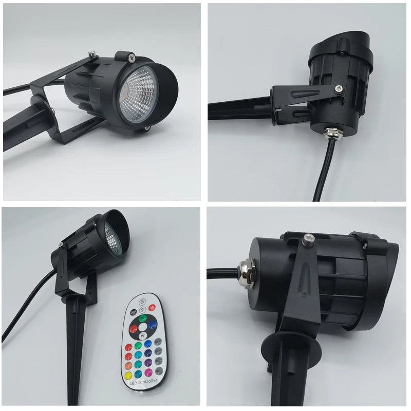 RGBW Outdoor Landscape Spotlight – 12W Waterproof LED Garden & Lawn Lamp with Remote