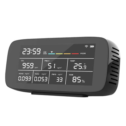 9-in-1 Multi-Gas Air Quality Detector with LCD Display – Tuya WiFi Smart Sensor