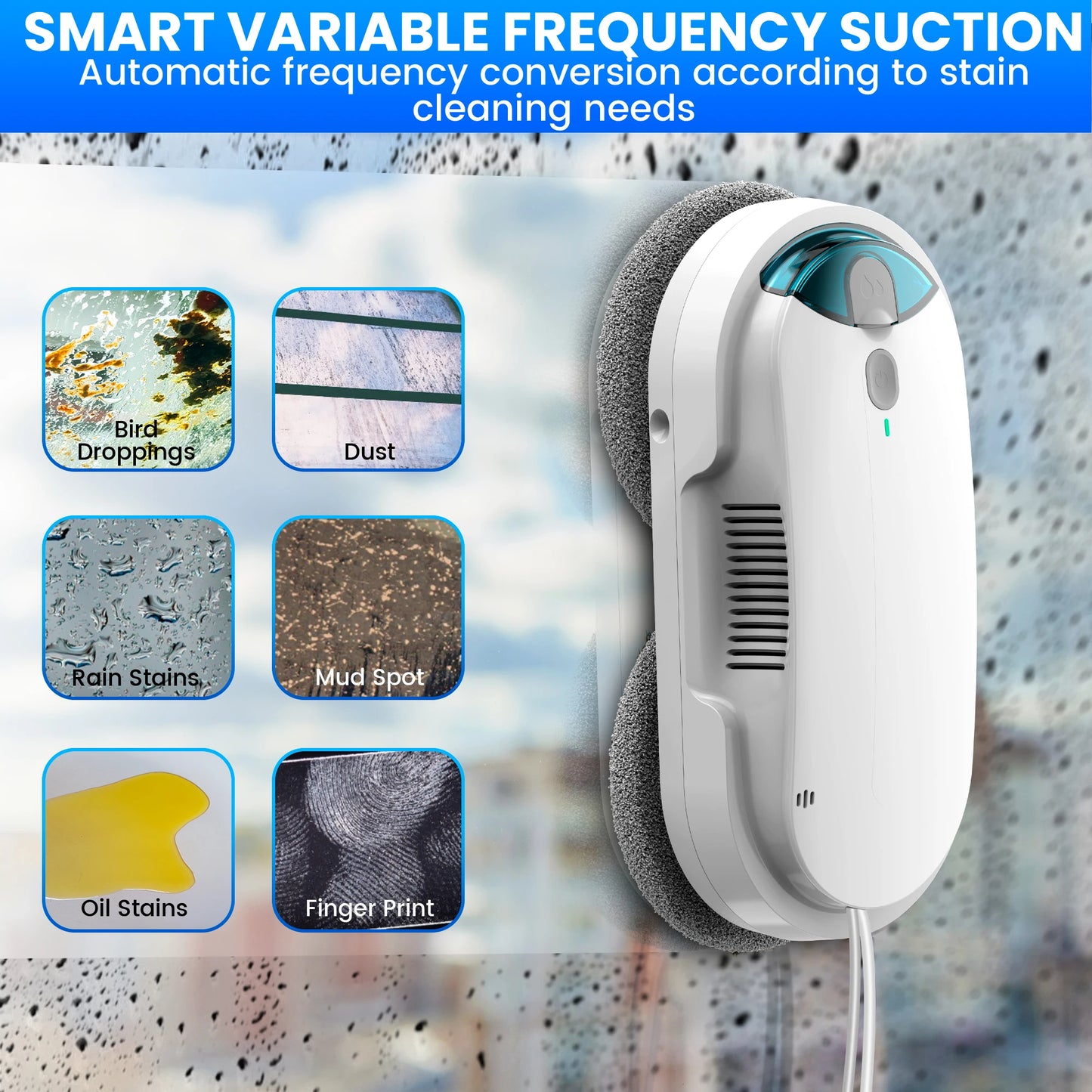 W1 Smart Window Cleaning Robot with Automatic Water Spraying