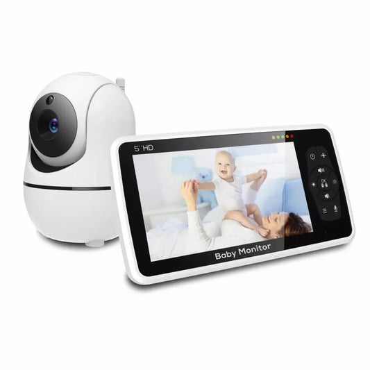 5-Inch Video Baby Monitor with Camera & Audio – Long Battery, Clear Video & Smart Alerts