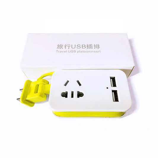 US Plug Power Strip with 2 USB Ports – Portable Extension Socket with 1.5m Cable