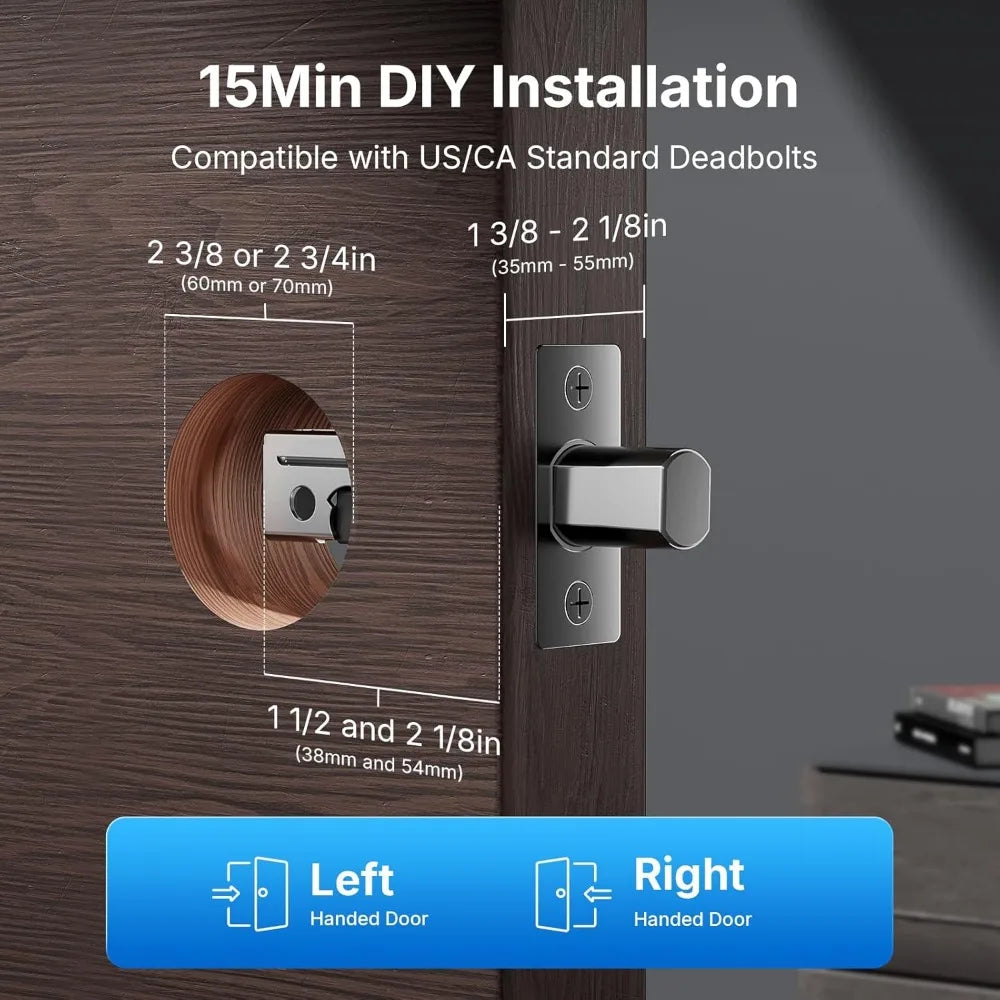Video Smart Door Locks with Camera, 6-in-1 WiFi Keyless Entry Door Lock for Front Door, Deadbolt Lock with Fingerprint, Keypad C