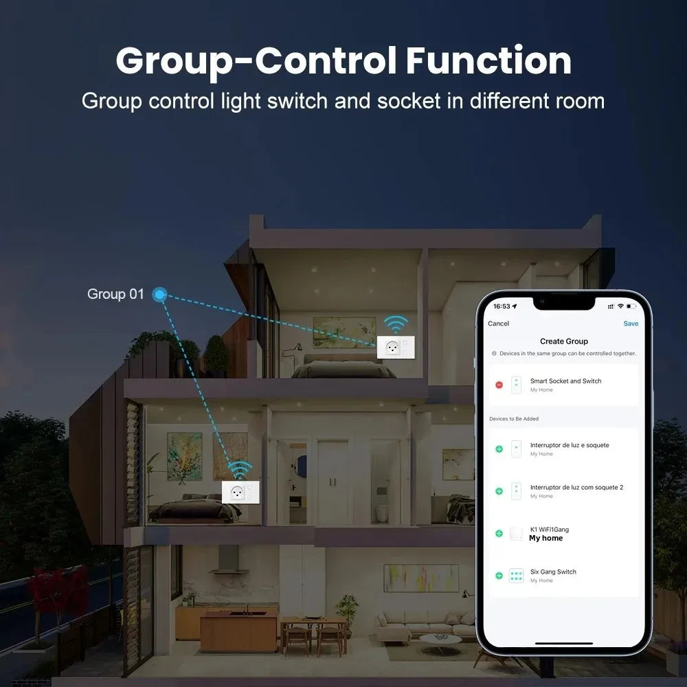 Melery Brazil WiFi Smart Wall Socket with USB – Tuya Smart Life App, Voice Control with Alexa & Google Home
