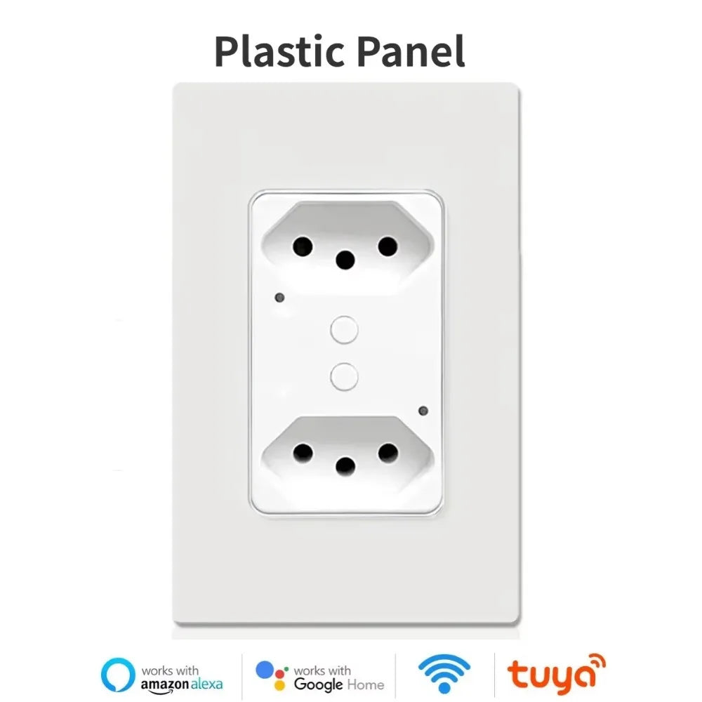 Melery Brazil WiFi Smart Wall Socket with USB – Tuya Smart Life App, Voice Control with Alexa & Google Home