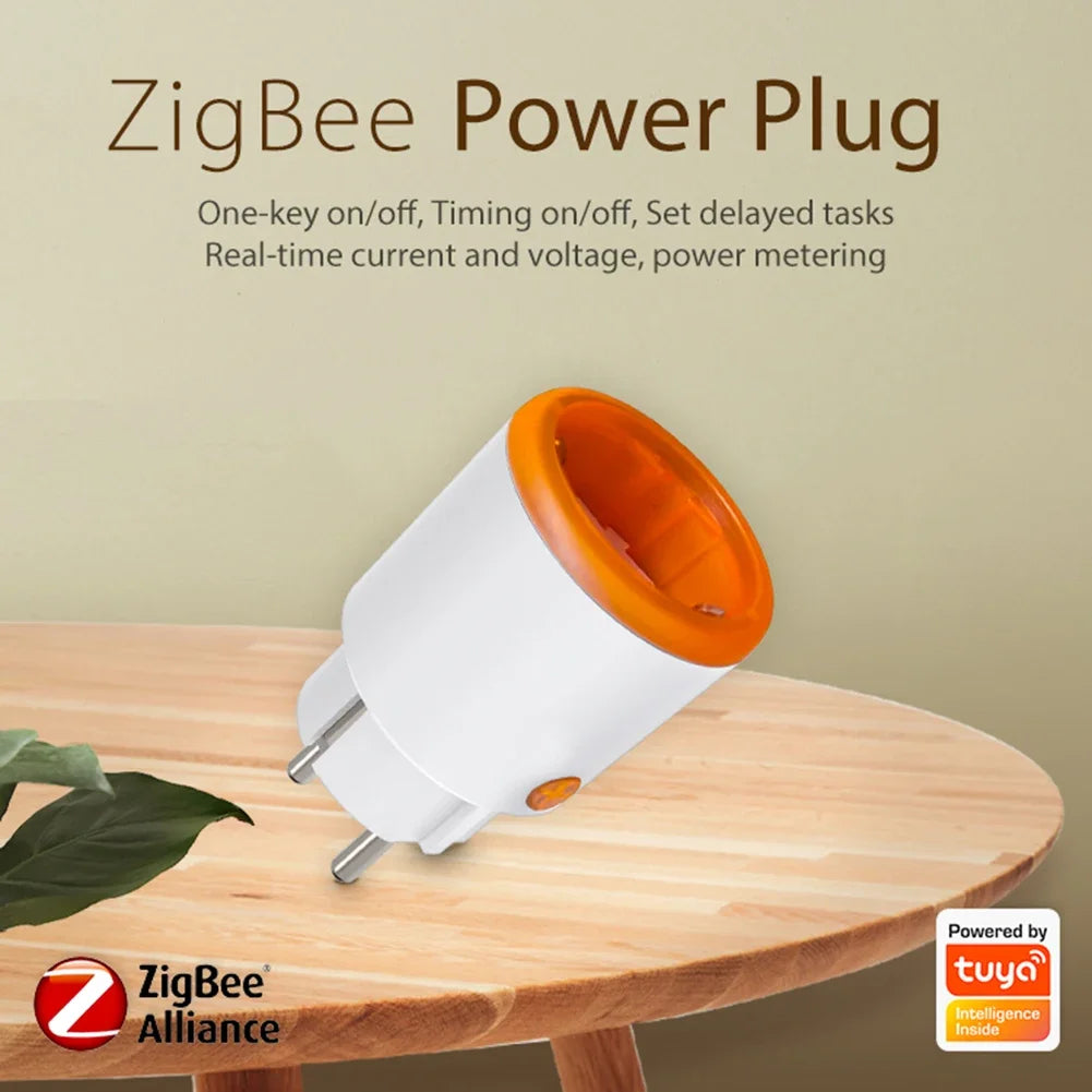 Tuya Zigbee 3.0 EU Smart Socket 16A – Power Monitoring & Voice Control
