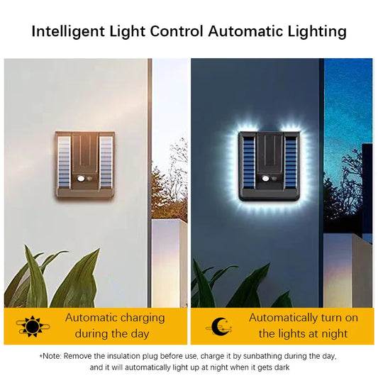 Solar Wall Light with 120° Foldable Head, Remote Infrared Sensing 3 Lighting Modes IP65 Waterproof Efficient Solar Panel