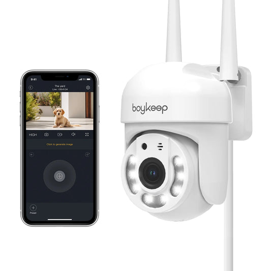 BoyKeep 3MP WiFi Outdoor Security Camera – Smart IP Monitoring with Full-Color Night Vision