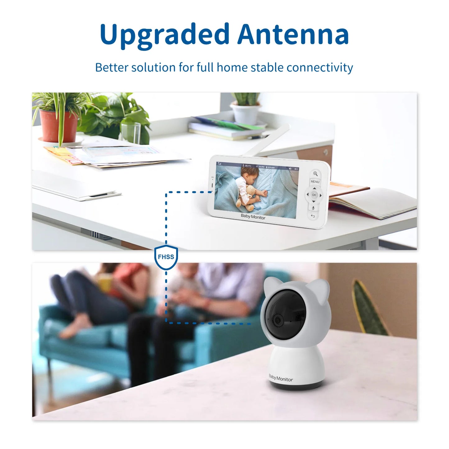 WiFi Baby Monitor – 5-Inch HD LCD Screen & Mobile App Control with PTZ Camera