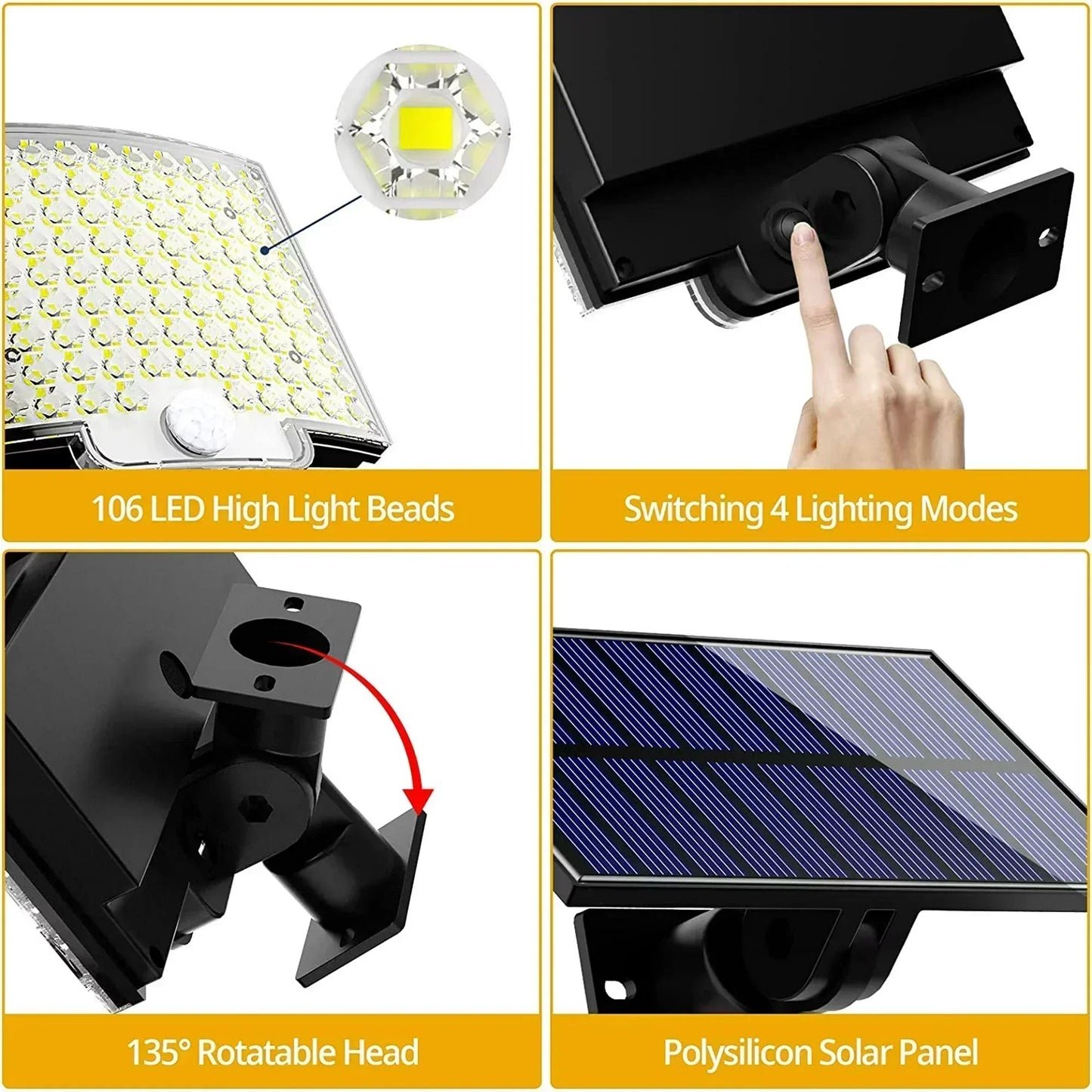 IP65 Waterproof Solar Outdoor LED Light – Motion Sensor Floodlight with Remote Control