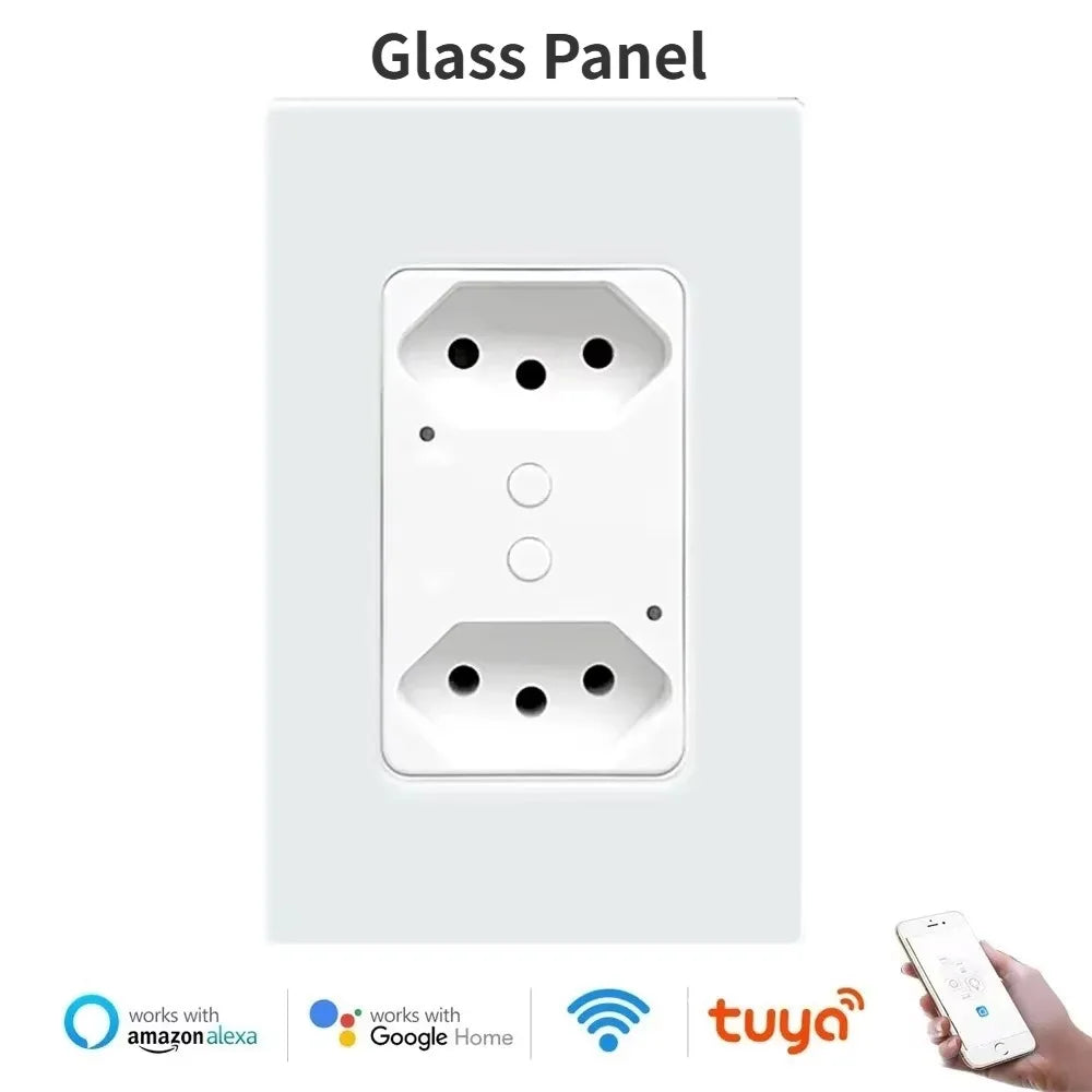 Melery Brazil WiFi Smart Wall Socket with USB – Tuya Smart Life App, Voice Control with Alexa & Google Home