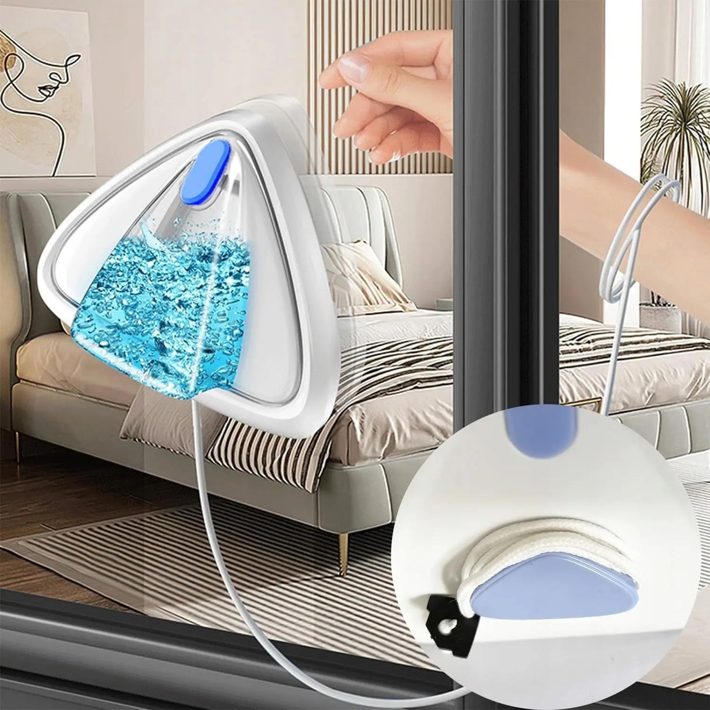 Magnetic Window Cleaner – Double-Sided Water-Filled Glass Cleaner with 10 Sponges (3–8mm Windows)