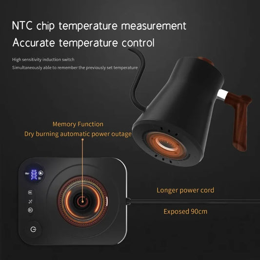 1200W Intelligent Gooseneck Electric Kettle – Constant Temperature Control for Coffee, Tea & Milk Powder