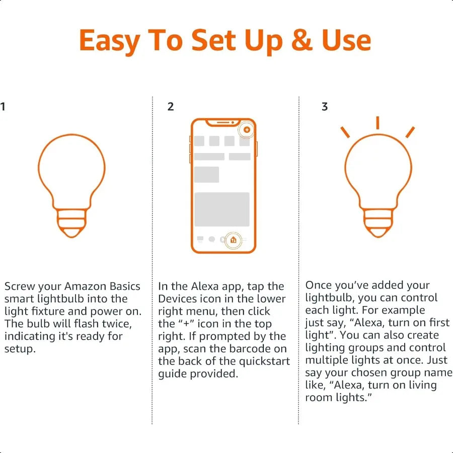 Smart A19 LED Light Bulb Color Changing 9W 60W Equivalent 800LM Works with Alexa Only 2.4 GHz WiFi No Hub Required 1 Pack