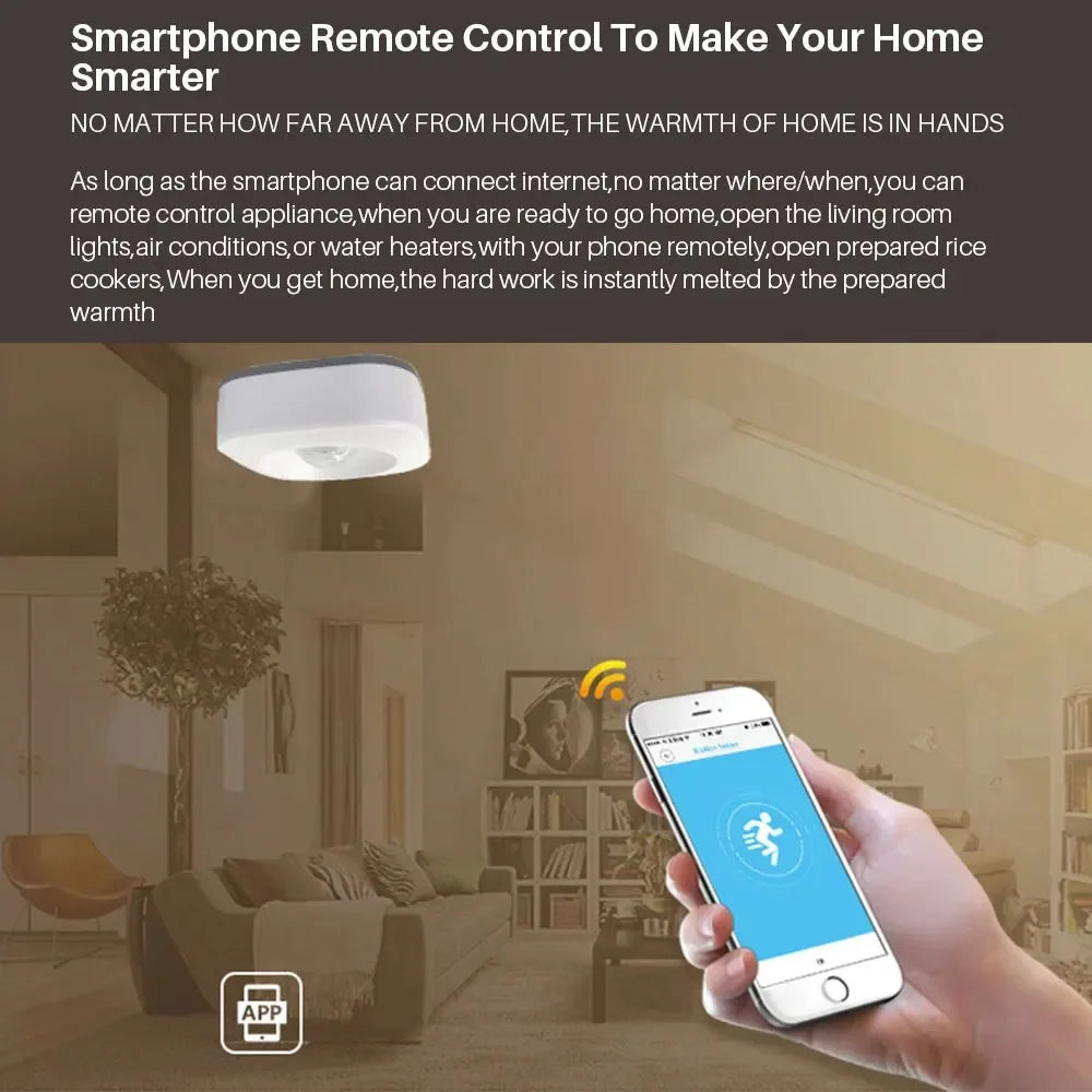 Tuya WiFi Smart PIR Motion Sensor – Wireless Motion Detector with App & Voice Control