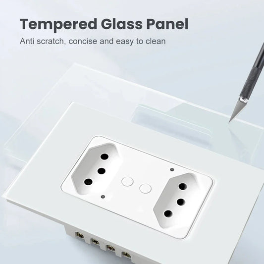 Melery Brazil WiFi Smart Wall Socket with USB – Tuya Smart Life App, Voice Control with Alexa & Google Home