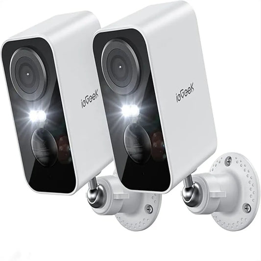 ieGeek 2PCS 2K Wireless WiFi Surveillance Cameras – Battery Powered, AI Motion Detection & Night Vision