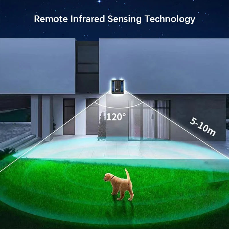 Solar Wall Light with 120° Foldable Head, Remote Infrared Sensing 3 Lighting Modes IP65 Waterproof Efficient Solar Panel