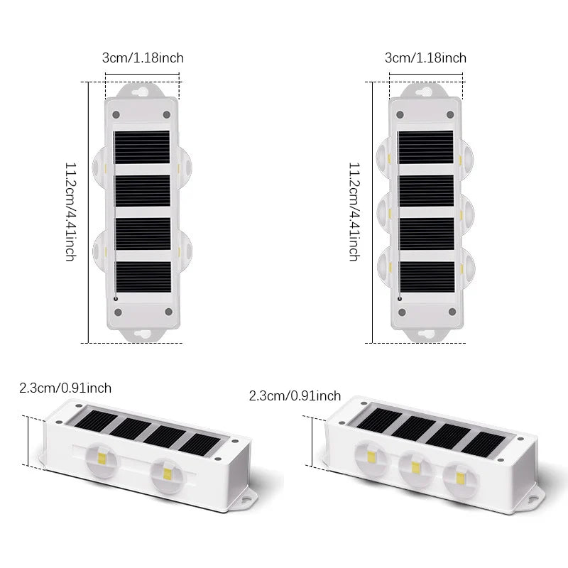 4Pcs Solar Wall Lights with Smart Light Sensor – Outdoor LED Lights, 8H Illumination, Auto On/Off for Garden Fence Pathway