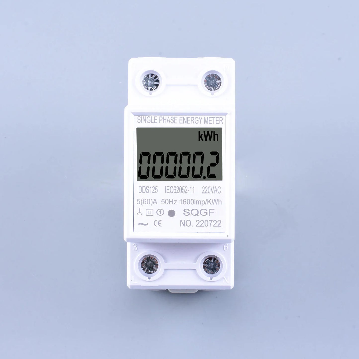LCD Digital Power Consumption Meter – Single Phase DIN Rail Energy Monitor (230V / 60A)