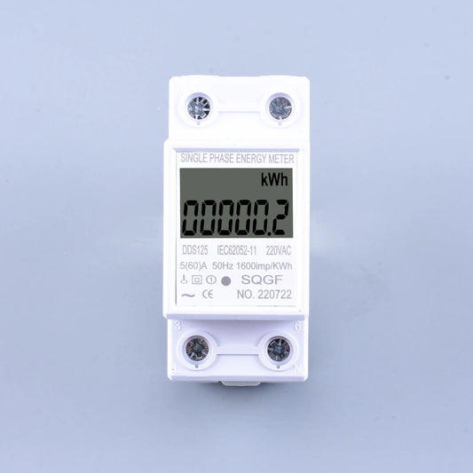 LCD Digital Power Consumption Meter – Single Phase DIN Rail Energy Monitor (230V / 60A)