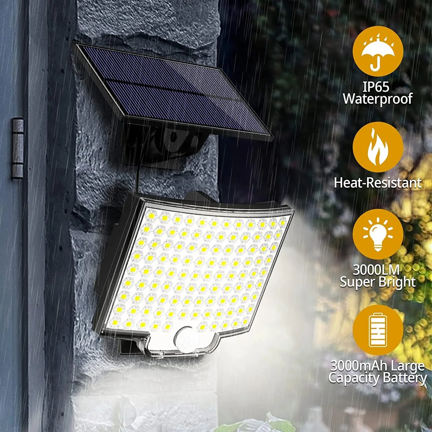 Solar Outdoor LED Motion Sensor Light – Waterproof Security Floodlight with Remote Control