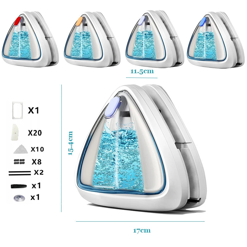 Magnetic Window Cleaner – Double-Sided Water-Filled Glass Cleaner with 10 Sponges (3–8mm Windows)