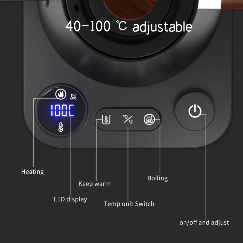 1200W Intelligent Gooseneck Electric Kettle – Constant Temperature Control for Coffee, Tea & Milk Powder
