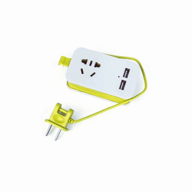 US Plug Power Strip with 2 USB Ports – Portable Extension Socket with 1.5m Cable