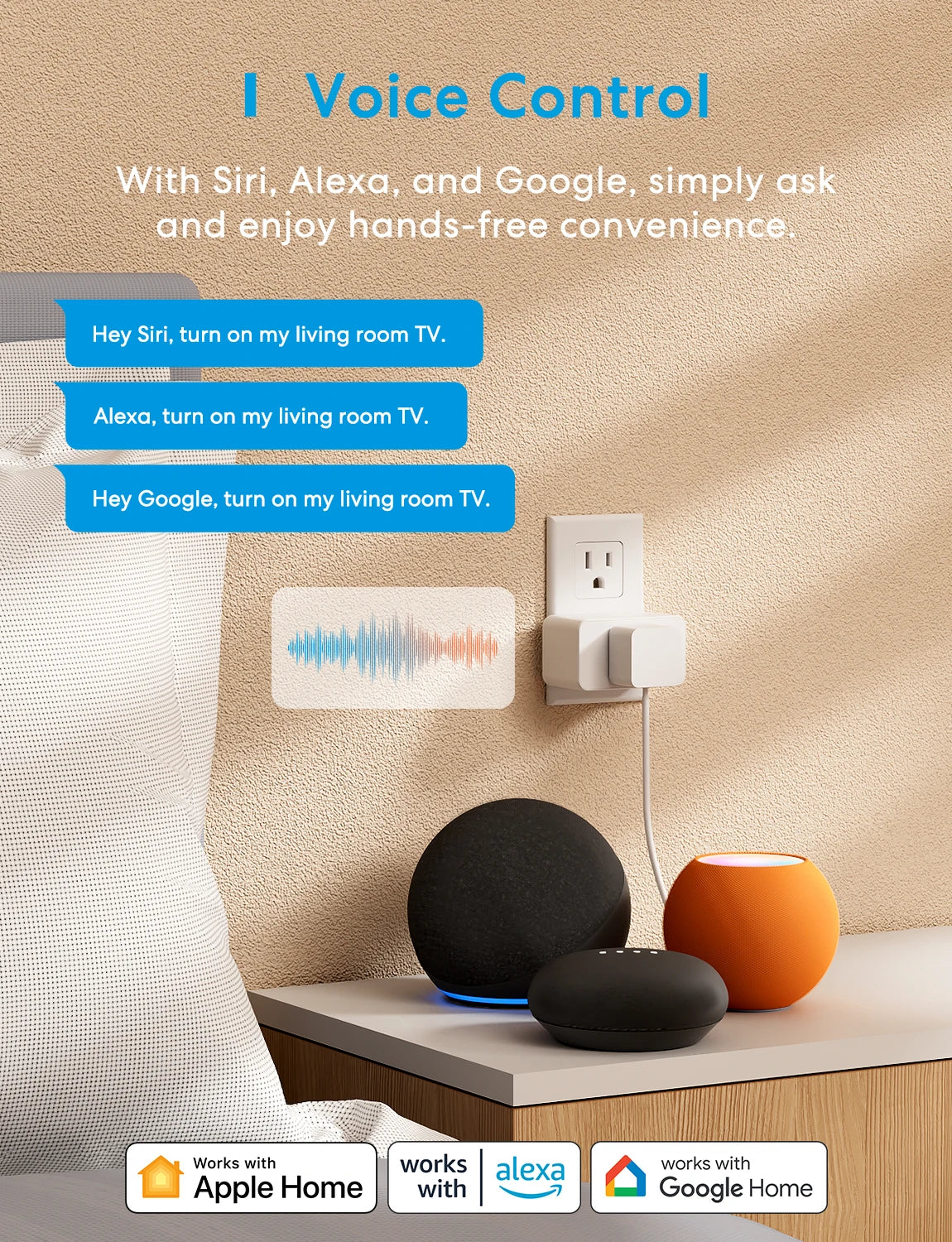 Meross Smart Plug 4-Pack – Matter WiFi Outlets with Power Monitoring (US/CA Standard)