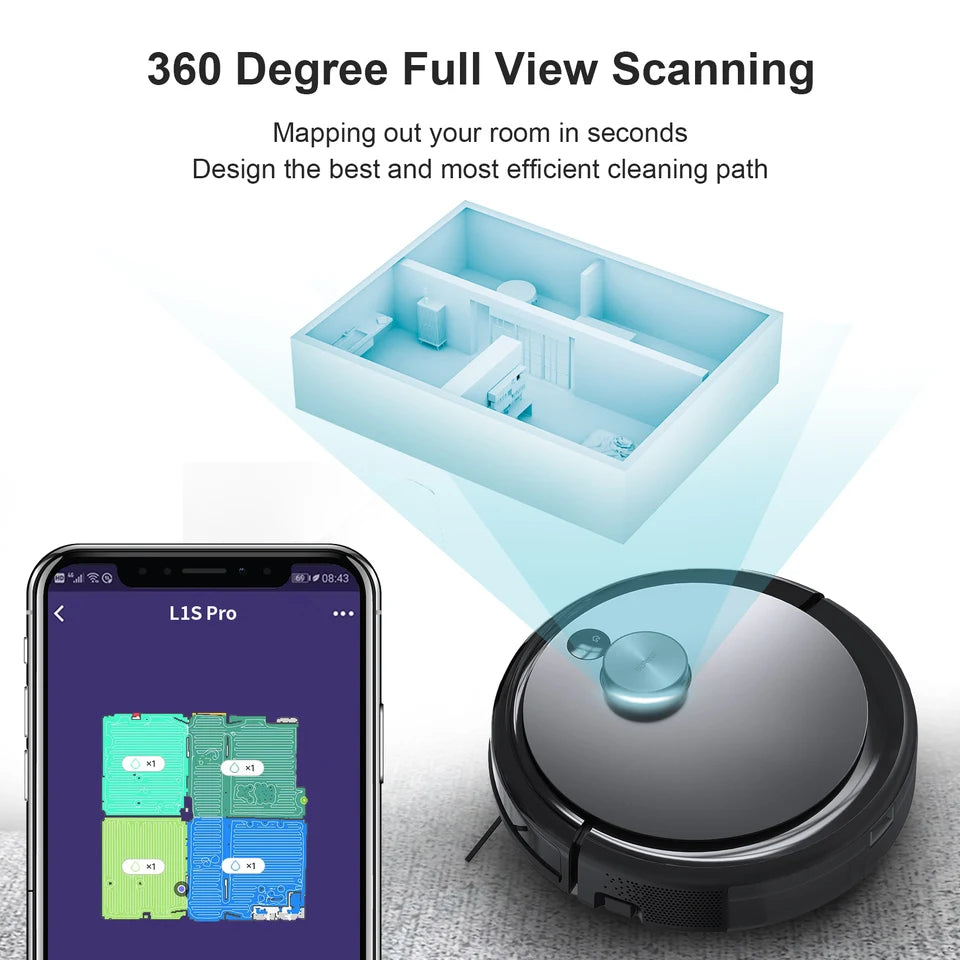Tuya Smart Robot Vacuum Cleaner – Wet & Dry Mopping, Auto-Charging, Voice Control