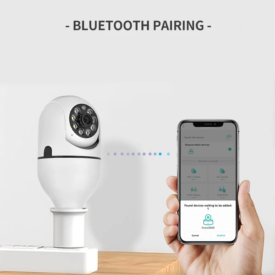 E27 WIFI Bulb PTZ Surveillance Camera Night Vision Full Color Indoor Security Protection Auto Tracking CCTV Baby Monitor Camera