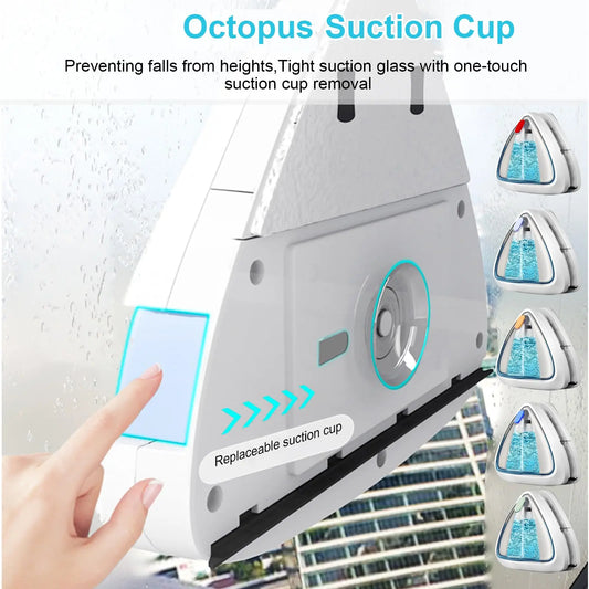 Magnetic Window Cleaner – Double-Sided Water-Filled Glass Cleaner with 10 Sponges (3–8mm Windows)