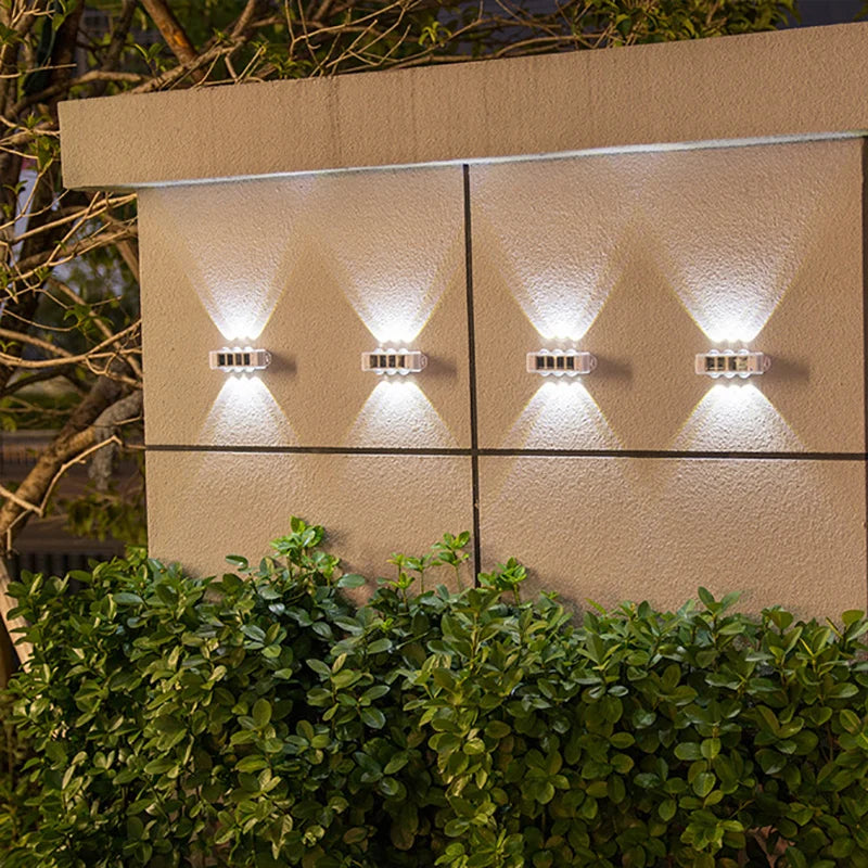 4Pcs Solar Wall Lights with Smart Light Sensor – Outdoor LED Lights, 8H Illumination, Auto On/Off for Garden Fence Pathway