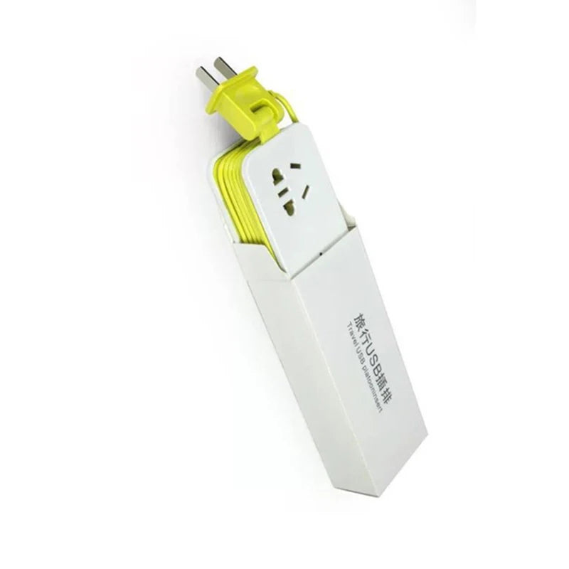 US Plug Power Strip with 2 USB Ports – Portable Extension Socket with 1.5m Cable