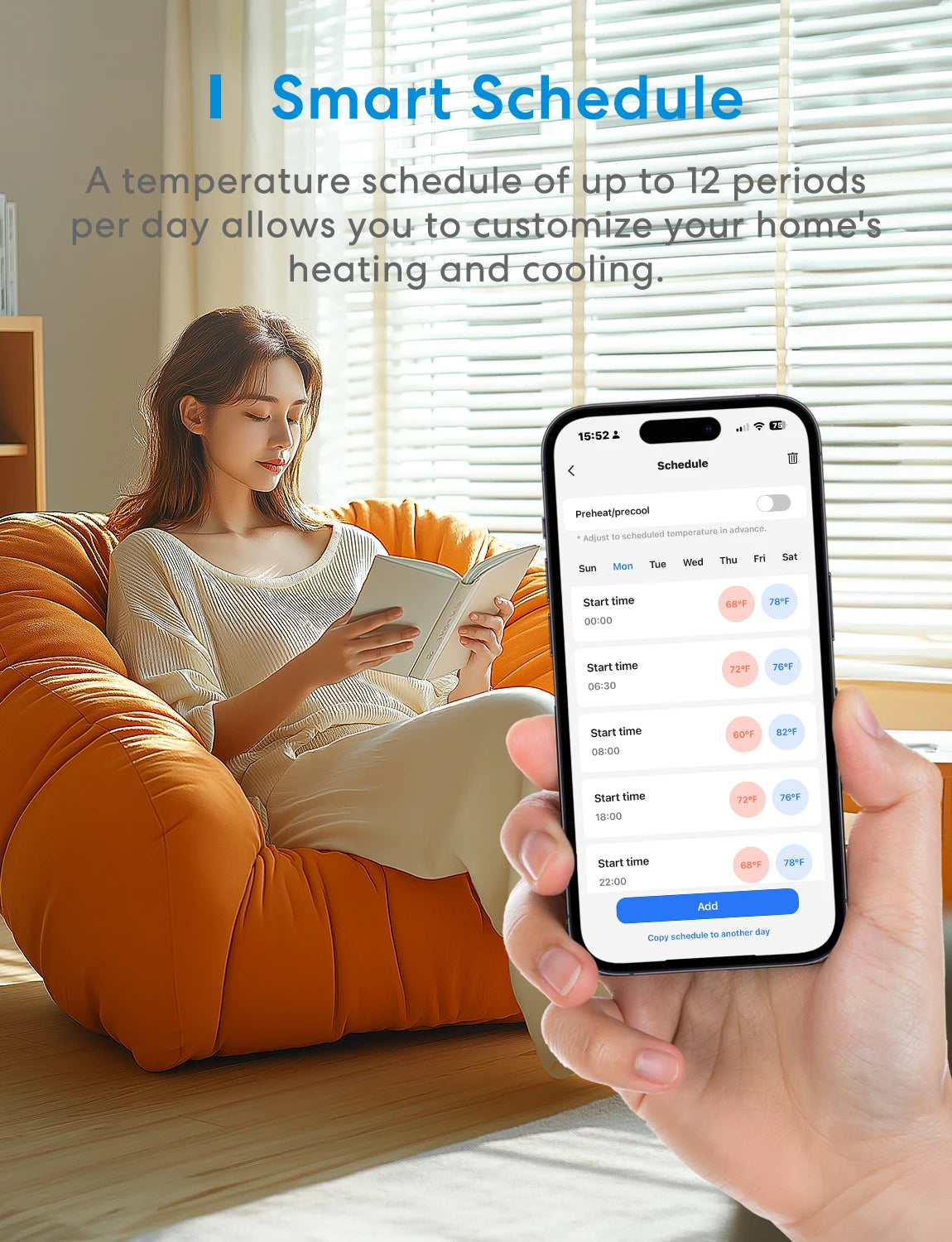 Meross Matter Smart Wi-Fi Thermostat – Compatible with 95% Heating & Cooling Systems