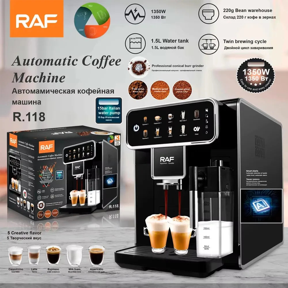 High-End Fully Automatic Coffee Machine – Intelligent Touch Screen Espresso Maker for Home & Commercial Use